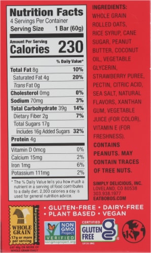 Bobo's® Strawberry Peanut Butter and Jelly Snack Bars Perspective: right