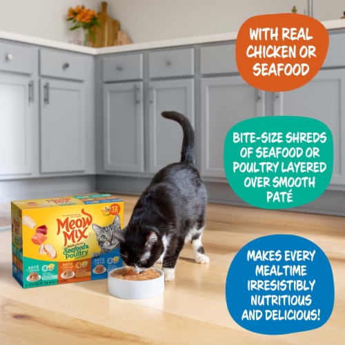 Meow Mix Poultry & Beef Favorites Cat Food Variety Pack, 2.75 oz