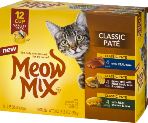 Meow Mix® Classic Pate Wet Cat Food Variety Pack Perspective: right