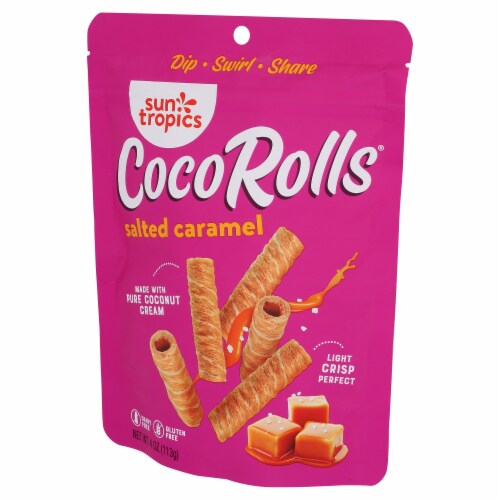 Sun Tropics Gluten & Dairy Free Salted Caramel Coco Rolls Wafers Perspective: right