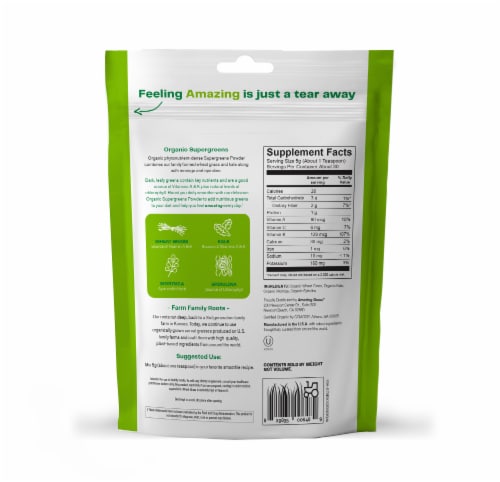 Amazing Grass Kale Organic Supergreens Powder 5g Perspective: right