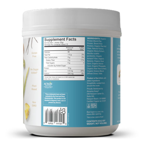 Amazing Grass Amazing Protein Digest Tahitian Vanilla Flavor Protein Powder Perspective: right