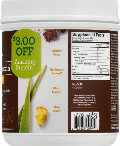 Amazing Grass Amazing Protein Digest Mayan Chocolate Dietary Supplement Powder Perspective: right