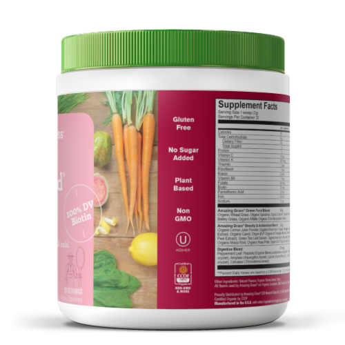 Amazing Grass® Beauty Strawberry Lemonade Green Superfood Dietary Supplement Powder Perspective: right