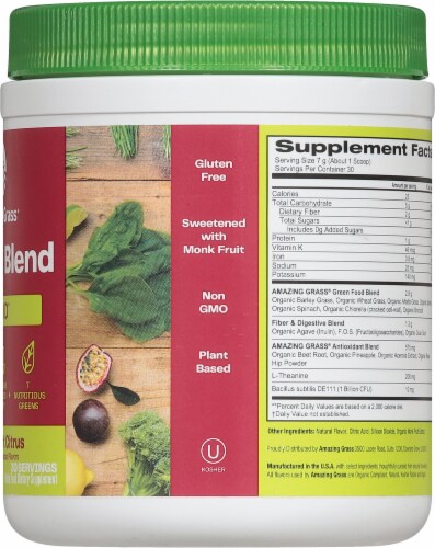 Amazing Grass® Greens Blend Mood Passion Fruit Citrus Dietary Supplement Perspective: right