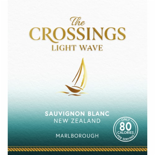 The Crossings Light Wave Sauvignon Blanc New Zealand White Wine Perspective: right