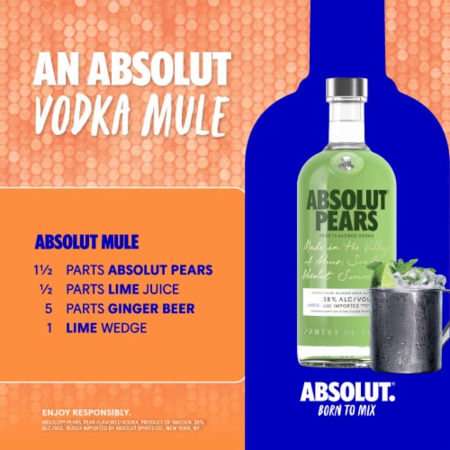 Absolut Pears Flavored Vodka Perspective: right