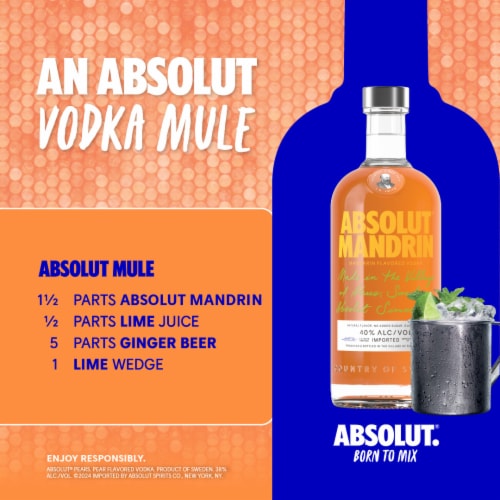 Absolut Mandrin Orange Flavored Vodka Perspective: right