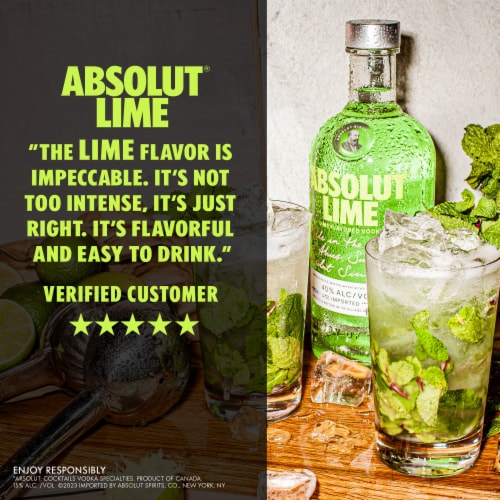 Absolut Lime Flavored Vodka Perspective: right