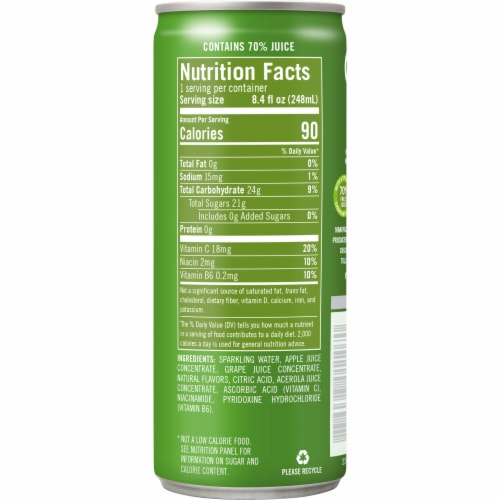 Izze® Sparkling Apple Flavored Juice Beverage 8.4 fl oz Perspective: right