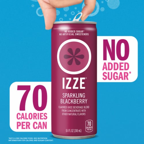 IZZE No Sugar Added Blackberry Sparkling Juice Beverage Blend Perspective: right