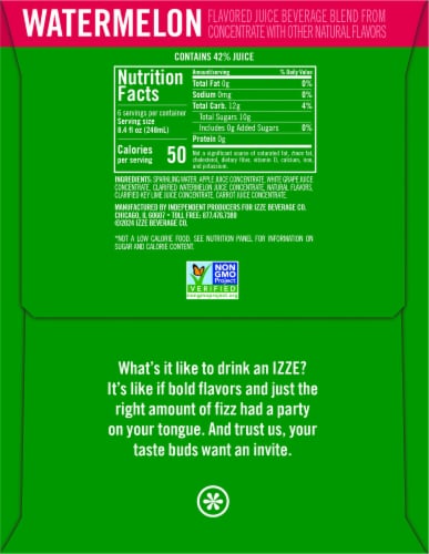 Izze® Sparkling Watermelon Juice Can Pack Perspective: right