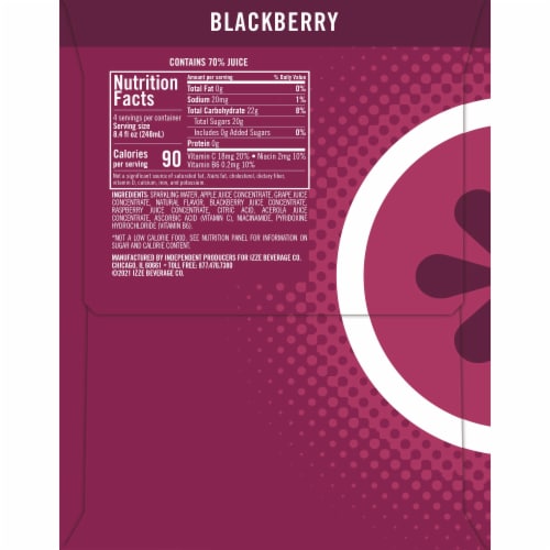 Izze® Blackberry Sparkling Juice Beverage Perspective: right