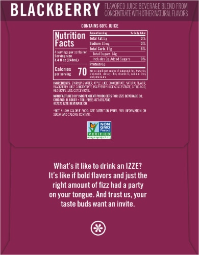 Izze® Blackberry Sparkling Juice Beverage Perspective: right