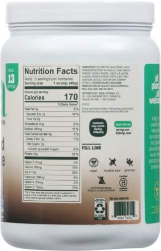 Vega® Real Food Smoothie Chocolate Peanut Butter Blast Protein Powder Perspective: right