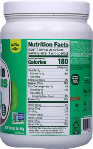 Vega® Original Plus Greens Creamy Chocolate Protein Powder Perspective: right