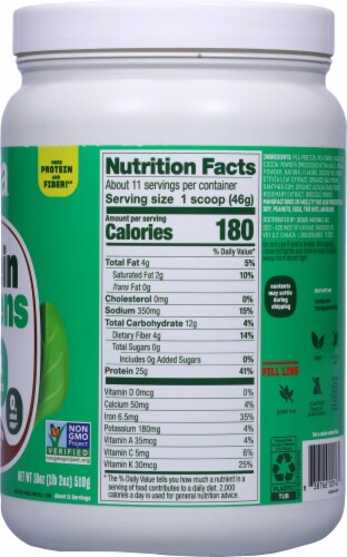 Vega® Original Plus Greens Creamy Chocolate Protein Powder Perspective: right