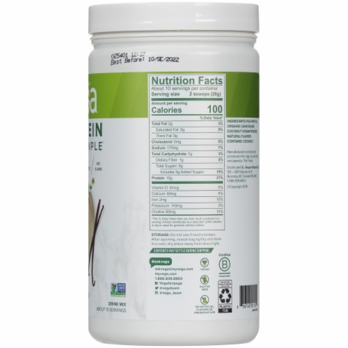 Vega Protein Made Simple Vanilla Drink Mix Perspective: right