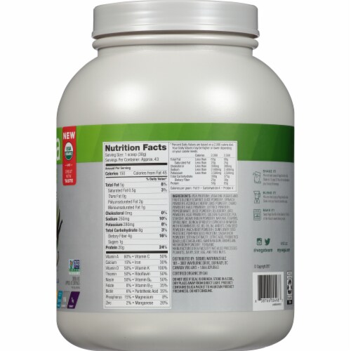 Vega One Organic All-In-One French Vanilla Shake Drink Mix Perspective: right