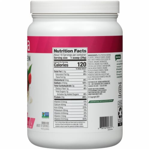 Vega Protein & Greens PlantBased Berry Flavored Drink Mix Powder, 18.4