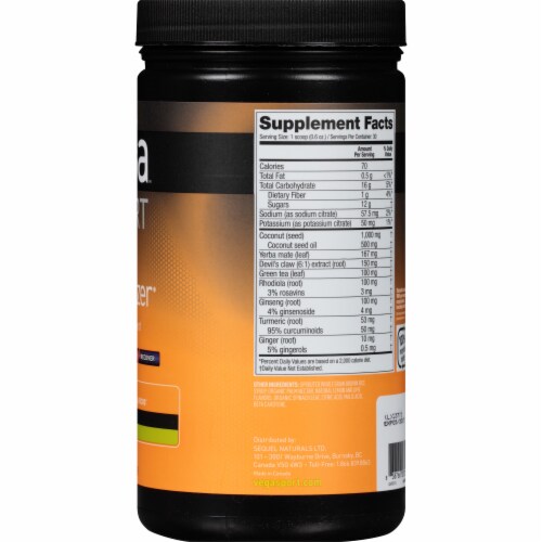 Vega Sport Plant-Based Pre-Workout Energizer Lemon Lime Powder Perspective: right