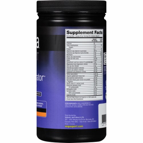 Vega Sport Plant-Based Recovery Accelerator Tropical Powder Perspective: right