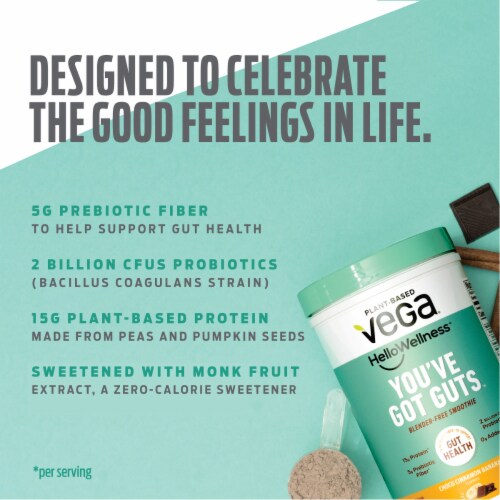 Vega® Hello Wellness™ Choco Cinnamon Banana Blender Free Smoothie Perspective: right