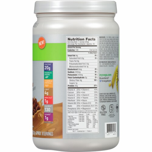 Vega Essentials Shake Plant-Based Mocha Protein Drink Mix Powder Perspective: right