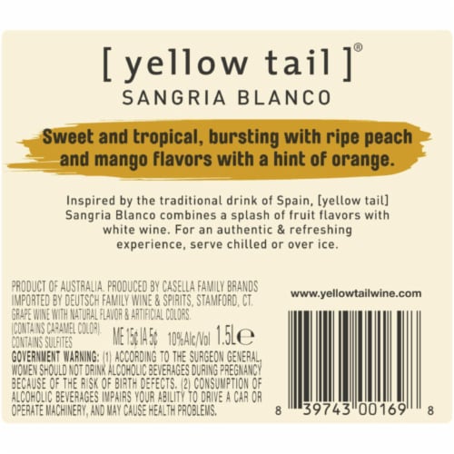 Yellow Tail Sangria Blanco Blend-Other Australia Blend-Fruits Perspective: right