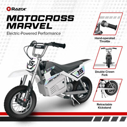 Razor MX400 Dirt Rocket Electric Motocross Motorcycle Bikes 1 White 1 Green 2 Piece Gerbes Super Markets