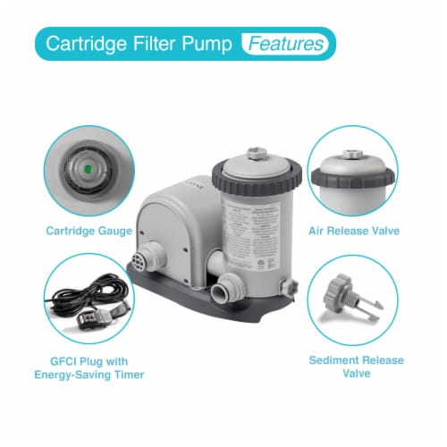 Intex 1500 GPH Easy Set Pool Filter Pump & Type A or C Filter Cartridge