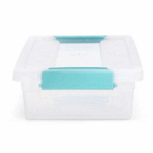 Sterilite Medium Clip Box Clear Storage Tote Container with Lid 8 Pack