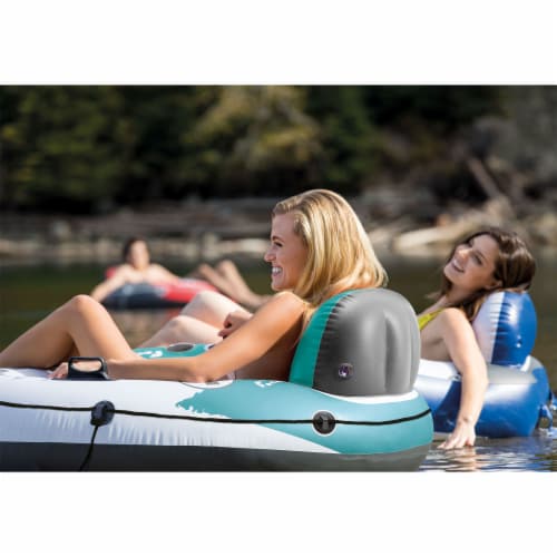 Intex River Run Inflatable Floating Water Tube Lake Pool Ocean Raft, Red & Blue Perspective: right