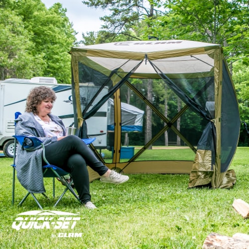 Clam Quick Set Traveler Portable Camping Outdoor Gazebo Canopy Shelter (2 Pack) Perspective: right