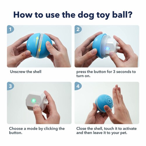 Cheerble Wicked Indoor Outdoor Self Propelling Interactive Dog Toy Ball, Blue Perspective: right
