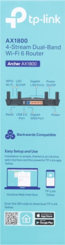 TP-Link ARCHER AX1800 4 Stream Dual-Band WiFi 6 Wireless Router Speeds up to 1.8 Gbps Perspective: right