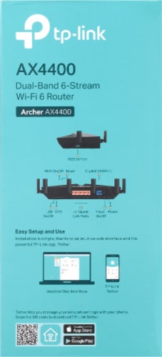 TP-Link ARCHER AX4400 6 Stream Dual-Band WiFi 6 Wireless Router Speeds up to 4.4 Gbps Perspective: right