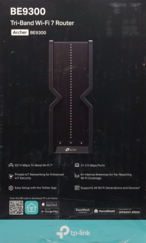 TP Link Archer BE9300 Tri-Band Wi-Fi 7 Router Perspective: right
