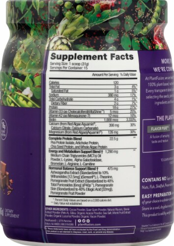 PlantFusion Inspire for Women Chocolate Protein Powder Perspective: right