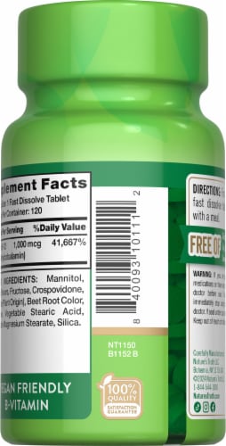 Nature's Truth Fast Dissolve Vitamin B-12 1,000 mcg Perspective: right