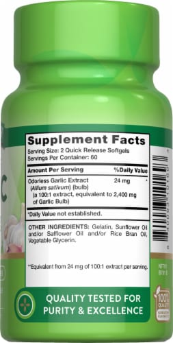 Nature's Truth High Strength Odorless Garlic 2,400 mg Perspective: right