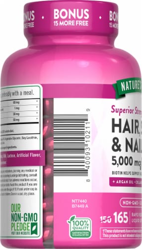 Nature's Truth® Hair Skin & Nails Biotin Dietary Supplement Rapid Release  Liquid Softgels 5000mcg, 165 ct - City Market
