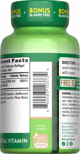 Nature's Truth Vit D3 2,000 IU (50 mcg) 250+50 SG Perspective: right
