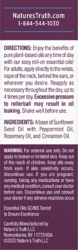 Nature's Truth  Roll On Essential Oil Blend Muscle Ease™ Perspective: right