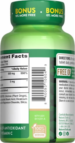 Nature’s Truth Vit C 500 mg 100+10 Tablets Perspective: right