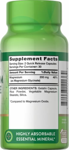 Nature's Truth® Magnesium Glycinate Quick-Release Capsules 665 Mg Perspective: right