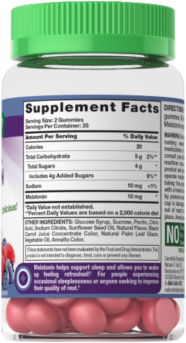 Nature's Truth Extra Strength Melatonin Gummies 10mg Perspective: right
