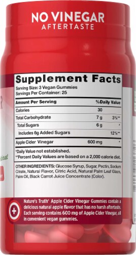 Nature's Truth Apple Cider Vinegar Gummies 600mg Perspective: right