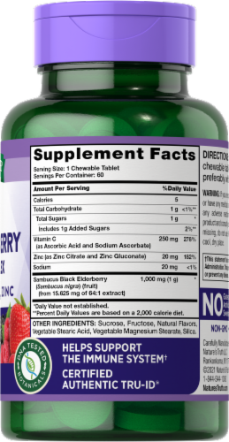 Nature's Truth® Immune Complex Elderberry + Vitamin C Chewable Tablets Perspective: right