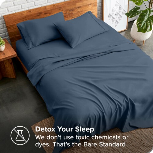 Bare Home Ultra-Soft Double Brushed Sheet Set - Bering Sea, Full Perspective: right